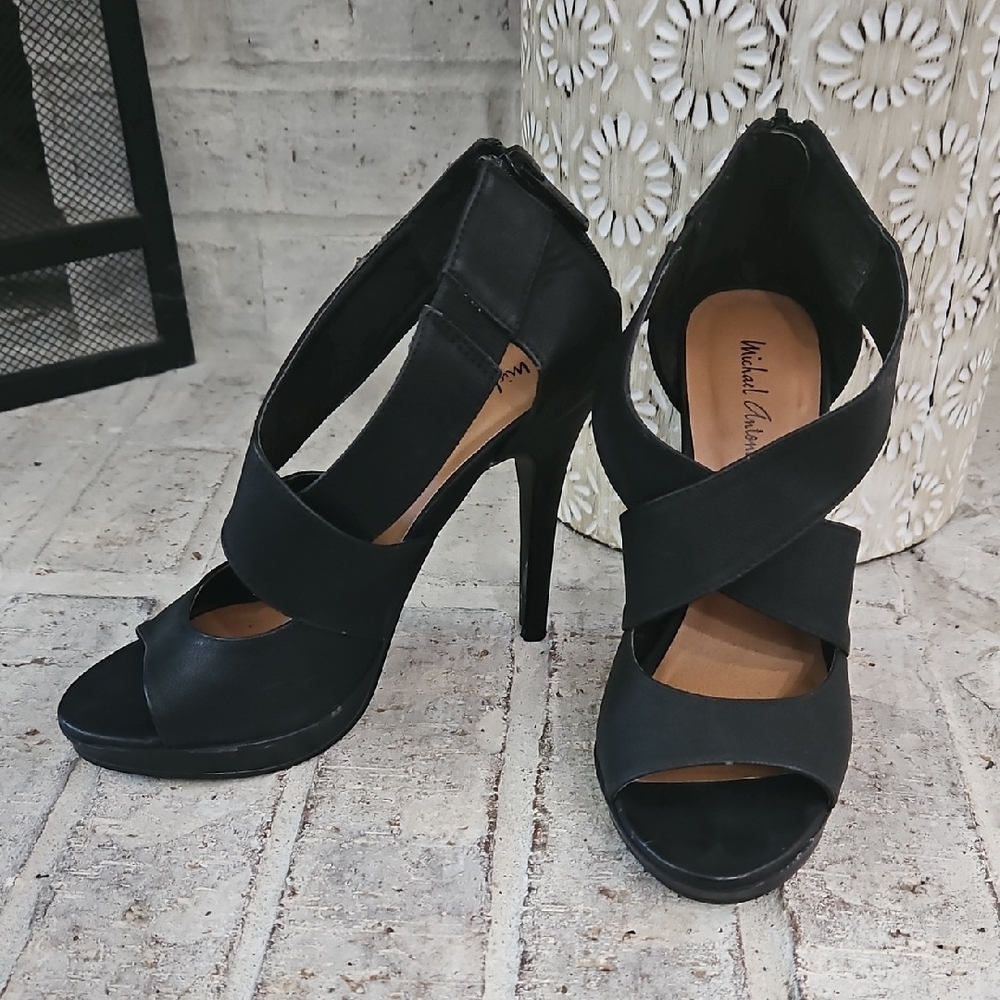 Michael Antonio Black Strappy Heels